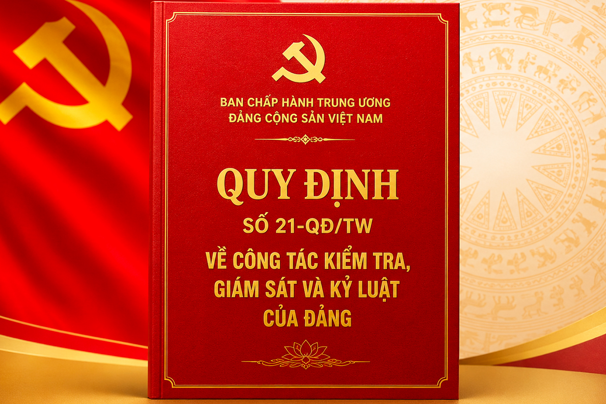 BAN HÀNH QUY ĐỊNH SỐ 21-QĐ/TW VỀ CÔNG TÁC KIỂM TRA, GIÁM SÁT VÀ KỶ LUẬT CỦA ĐẢNG